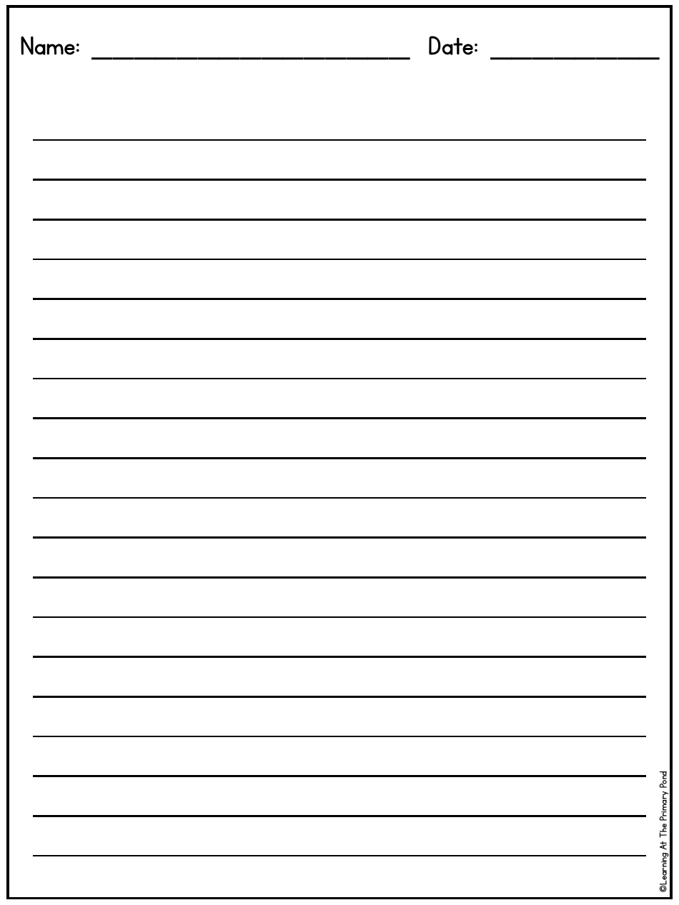 Primary Lined Writing Paper for K-2, Page 25