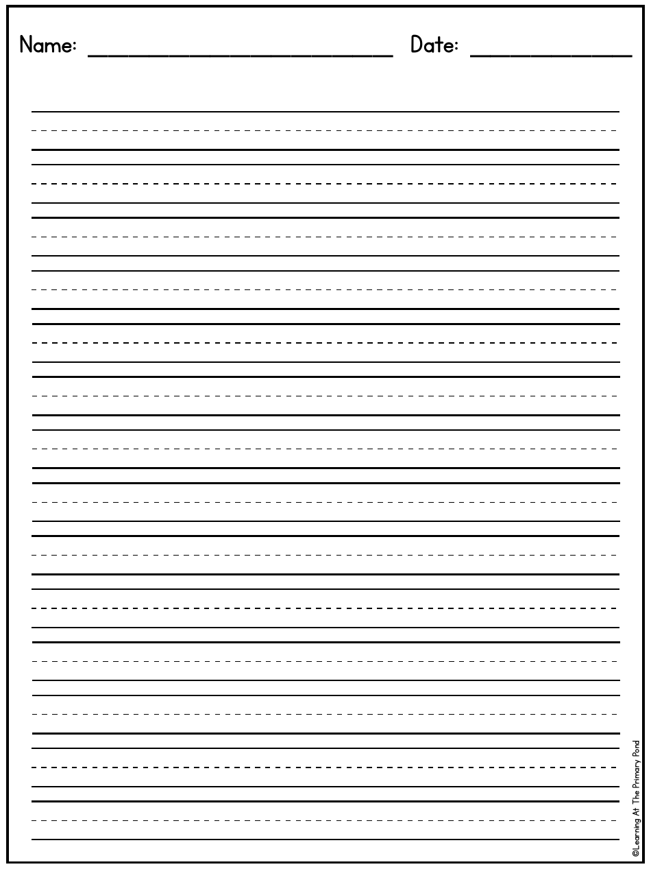 Primary Lined Writing Paper for K-2, Page 26