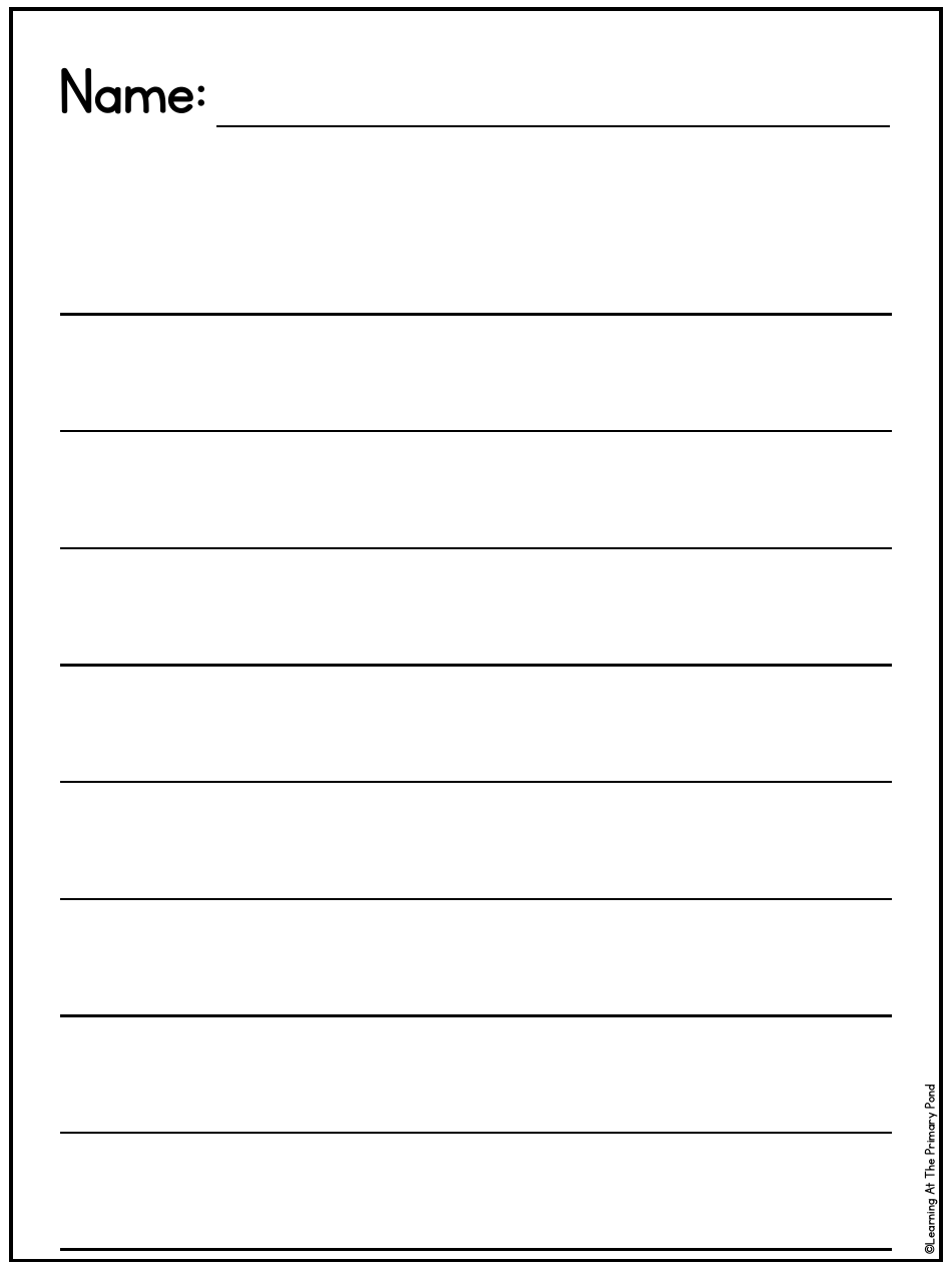Primary Lined Writing Paper for K-2, Page 9
