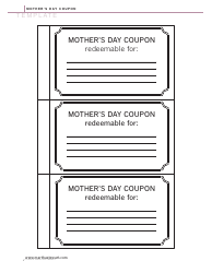 Document preview: Mother's Day Coupon Templates - Martha Stewart Living Omnimedia