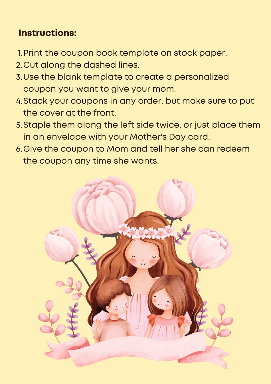 Mothers Day Activities Coupon Book Template, Page 4