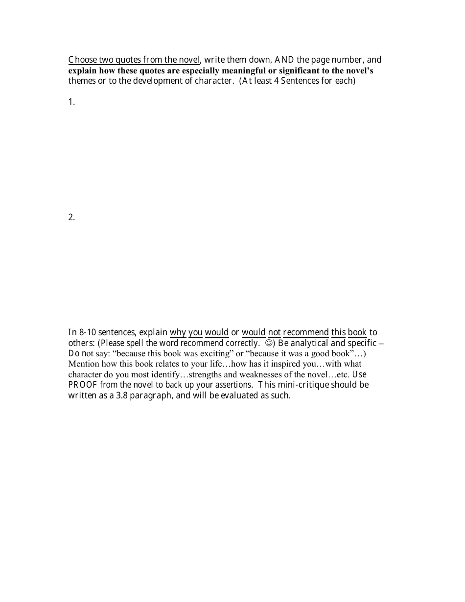 Book Review Template - Black and White, Page 4