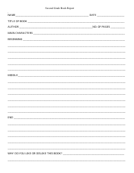 Document preview: Second Grade Book Report Template