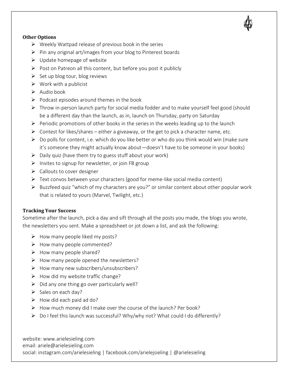 Book Launch Calendar Template, Page 3