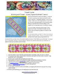 Document preview: Granny Square Bookmark Crochet Pattern