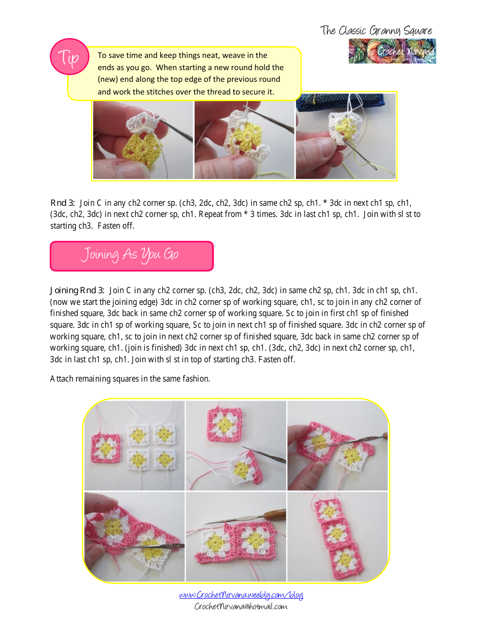 Granny Square Bookmark Crochet Pattern, Page 3