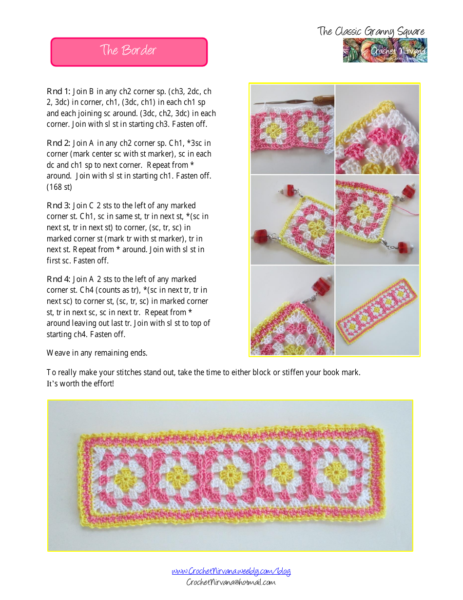 Granny Square Bookmark Crochet Pattern, Page 4
