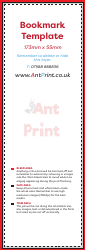 Document preview: 173mm X 55mm Bookmark Template