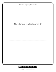 Document preview: Book Dedication Page Template