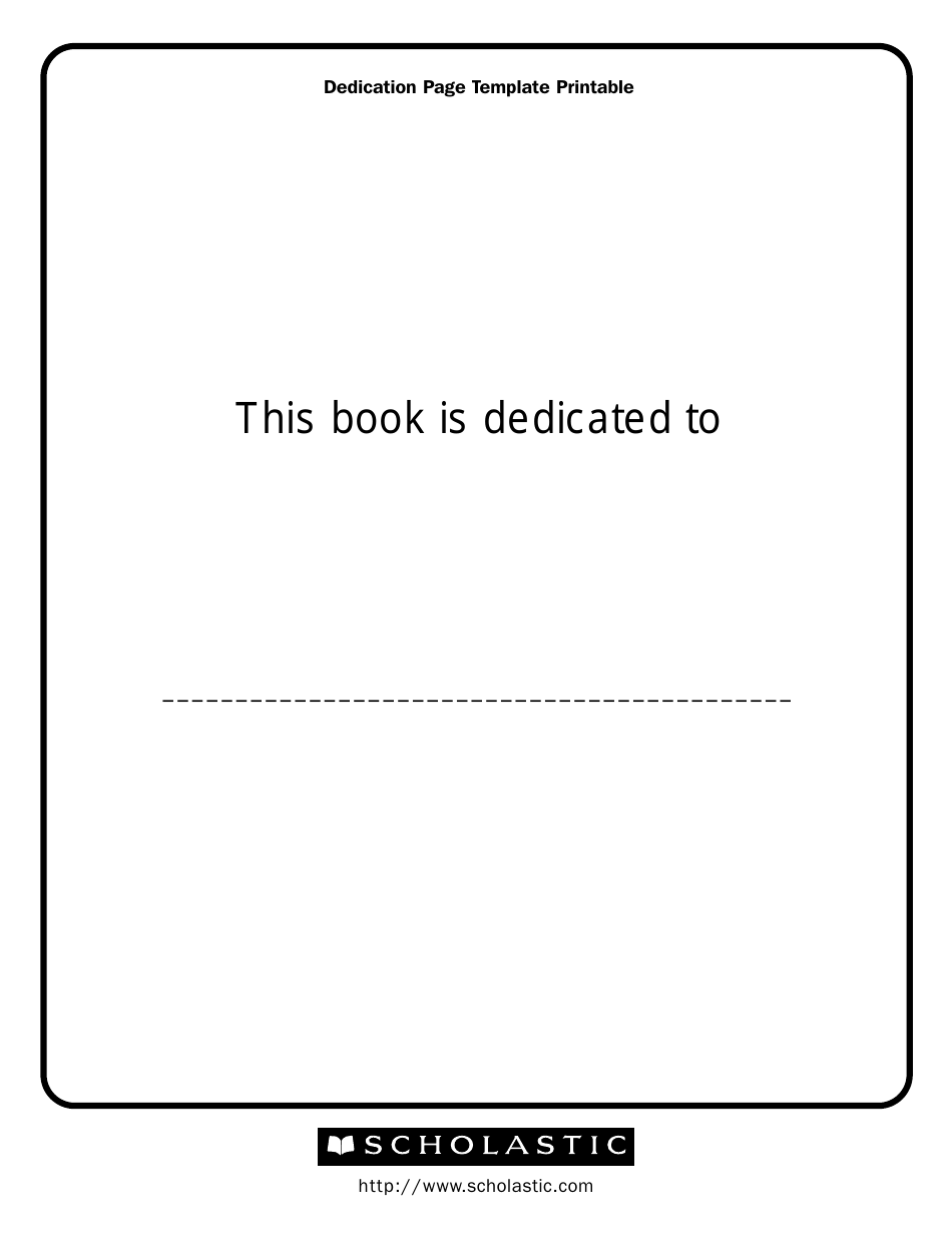Book Dedication Page Template, Page 1