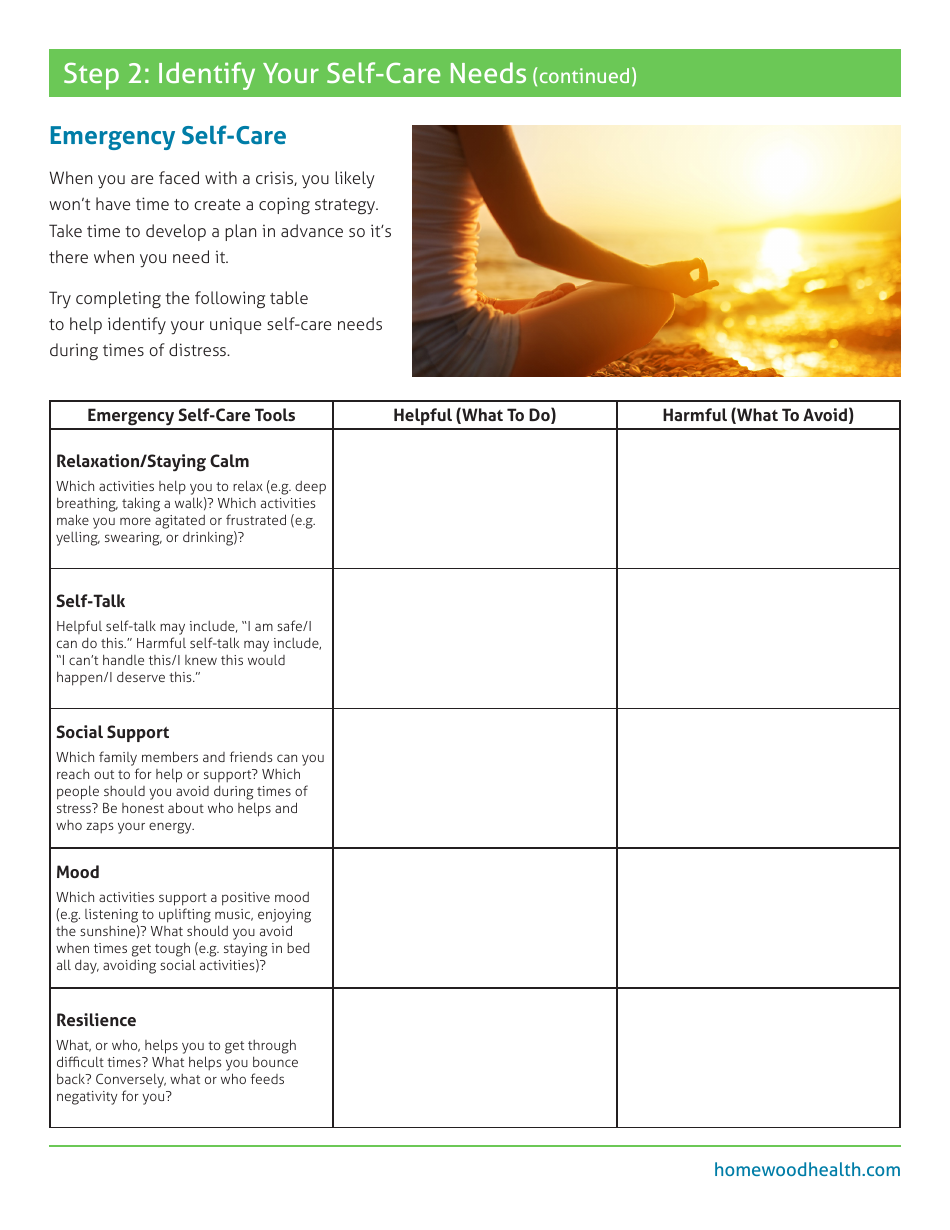 Self-care Plan, Page 4