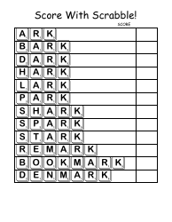 English Practice Sheet: Ark Word Family - Toonaday/Toonclipart, Page 12