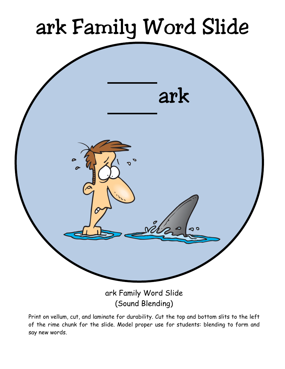 English Practice Sheet: Ark Word Family - Toonaday / Toonclipart, Page 13
