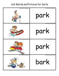 English Practice Sheet: Ark Word Family - Toonaday/Toonclipart, Page 19
