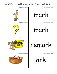 English Practice Sheet: Ark Word Family - Toonaday/Toonclipart, Page 21
