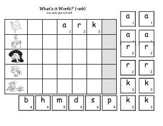 English Practice Sheet: Ark Word Family - Toonaday/Toonclipart, Page 22