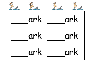 English Practice Sheet: Ark Word Family - Toonaday/Toonclipart, Page 24