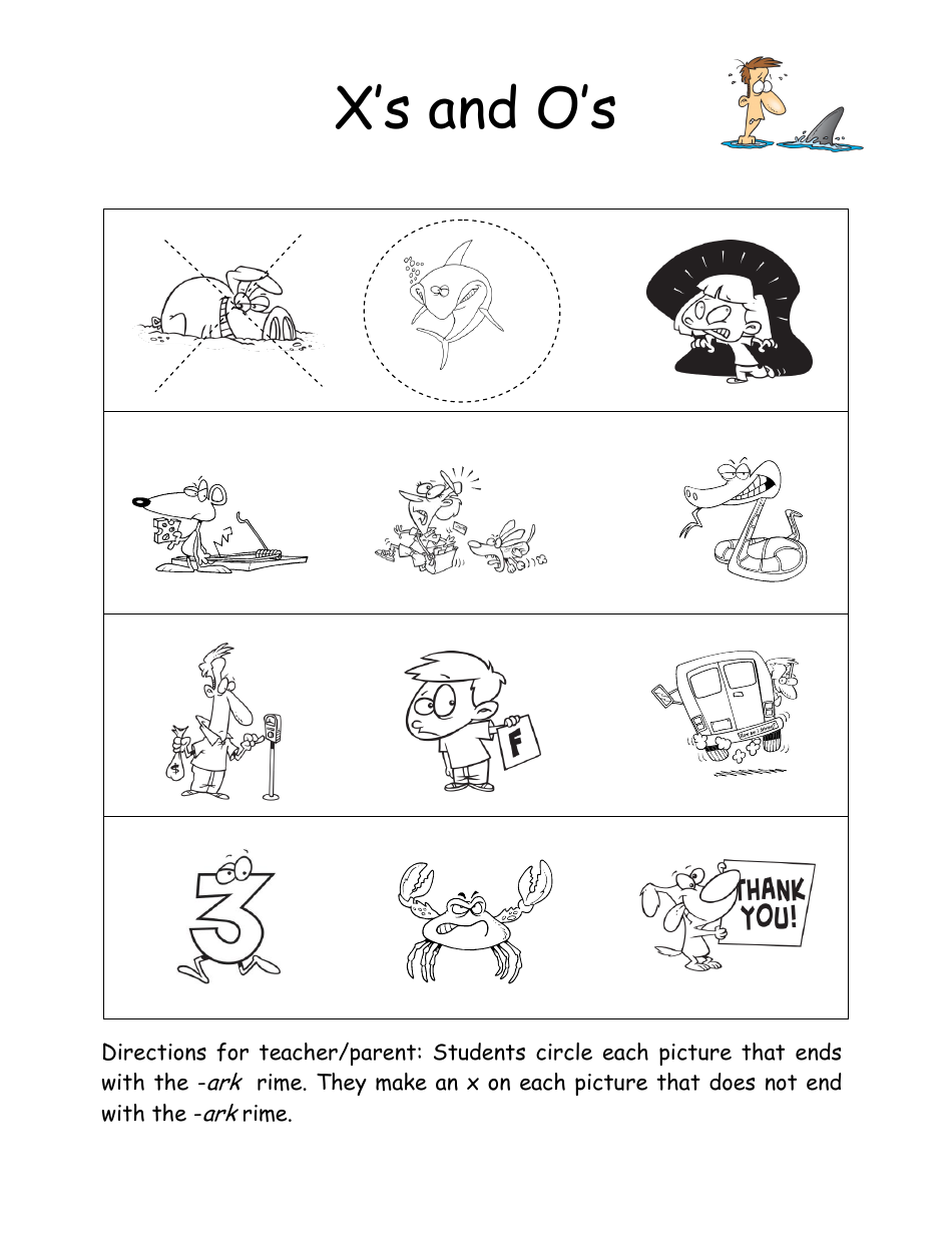 English Practice Sheet: Ark Word Family - Toonaday / Toonclipart, Page 7