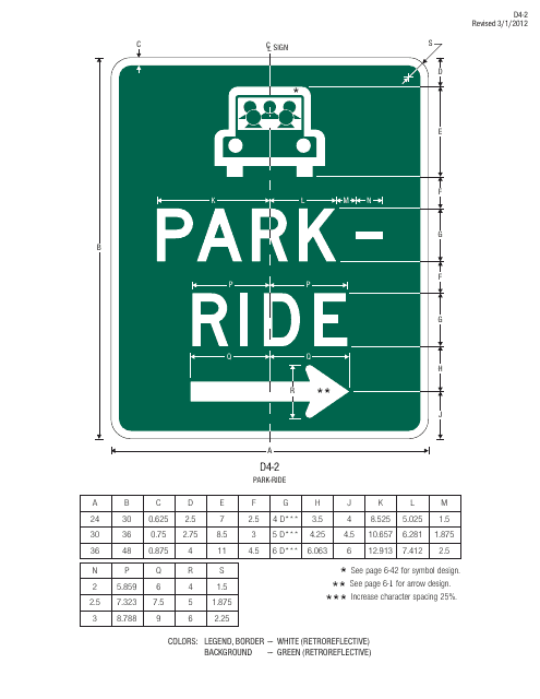 Form D4-2 Park-Ride Sign