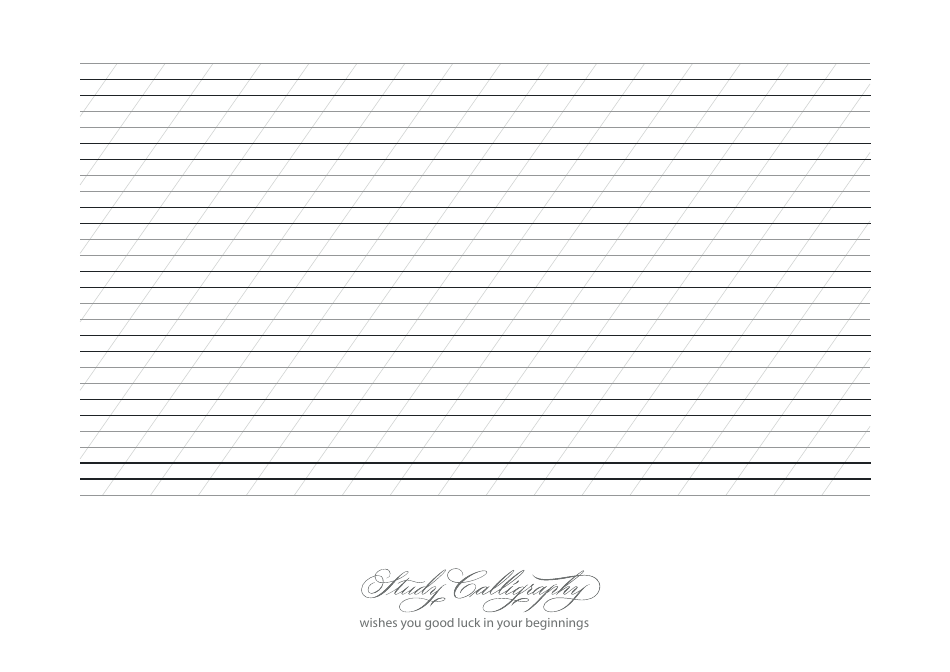 Calligraphy Practice Sheet Template, Page 1