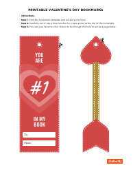Document preview: Valentine's Day Bookmark Templates