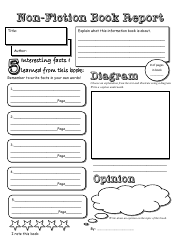 Document preview: Non-fiction Book Report Template - Black and White