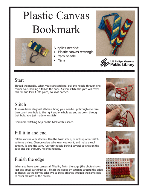 Plastic Canvas Bookmark Stitch Diagram
