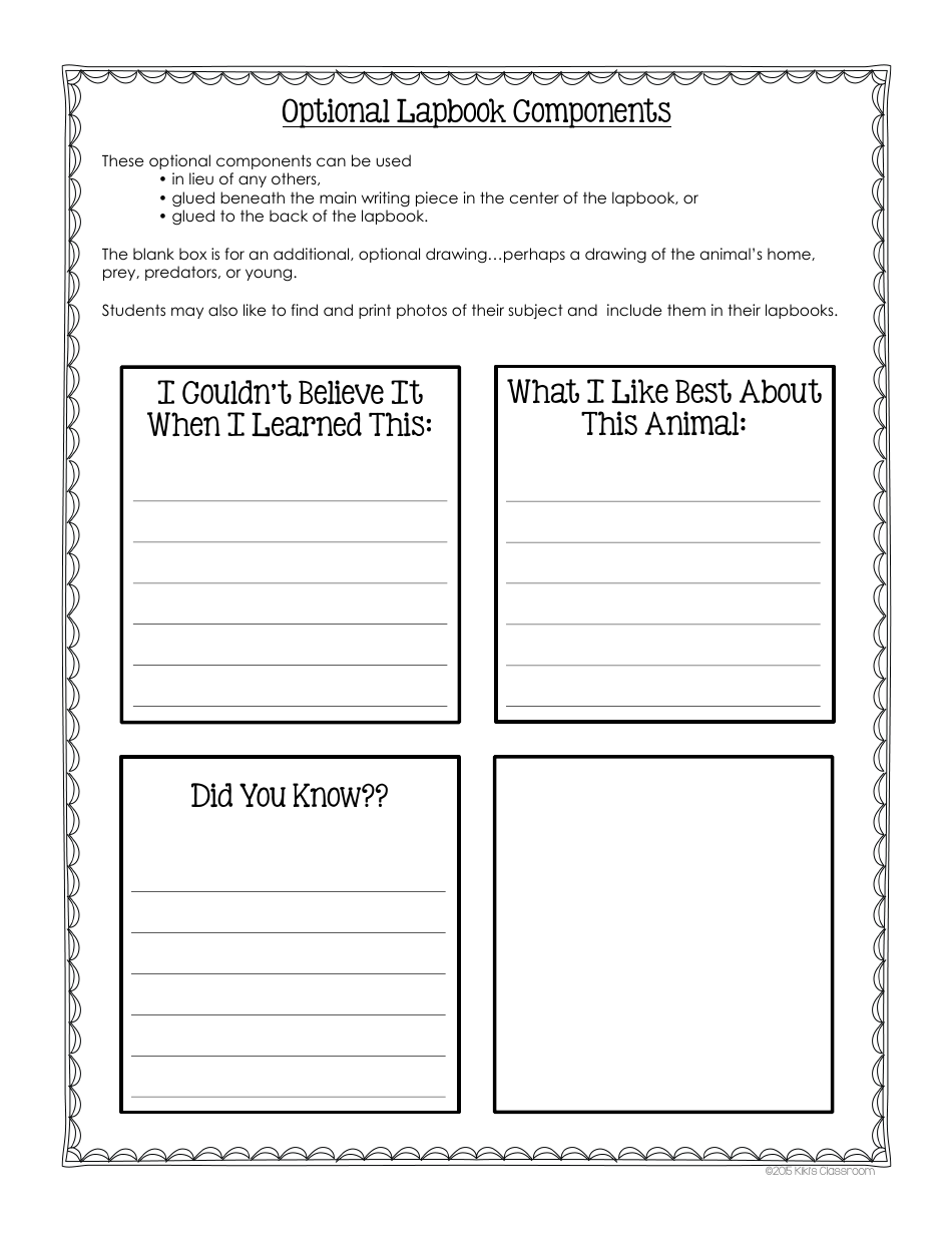 Animal Report Lapbook Templates - Kikis Classroom, Page 11