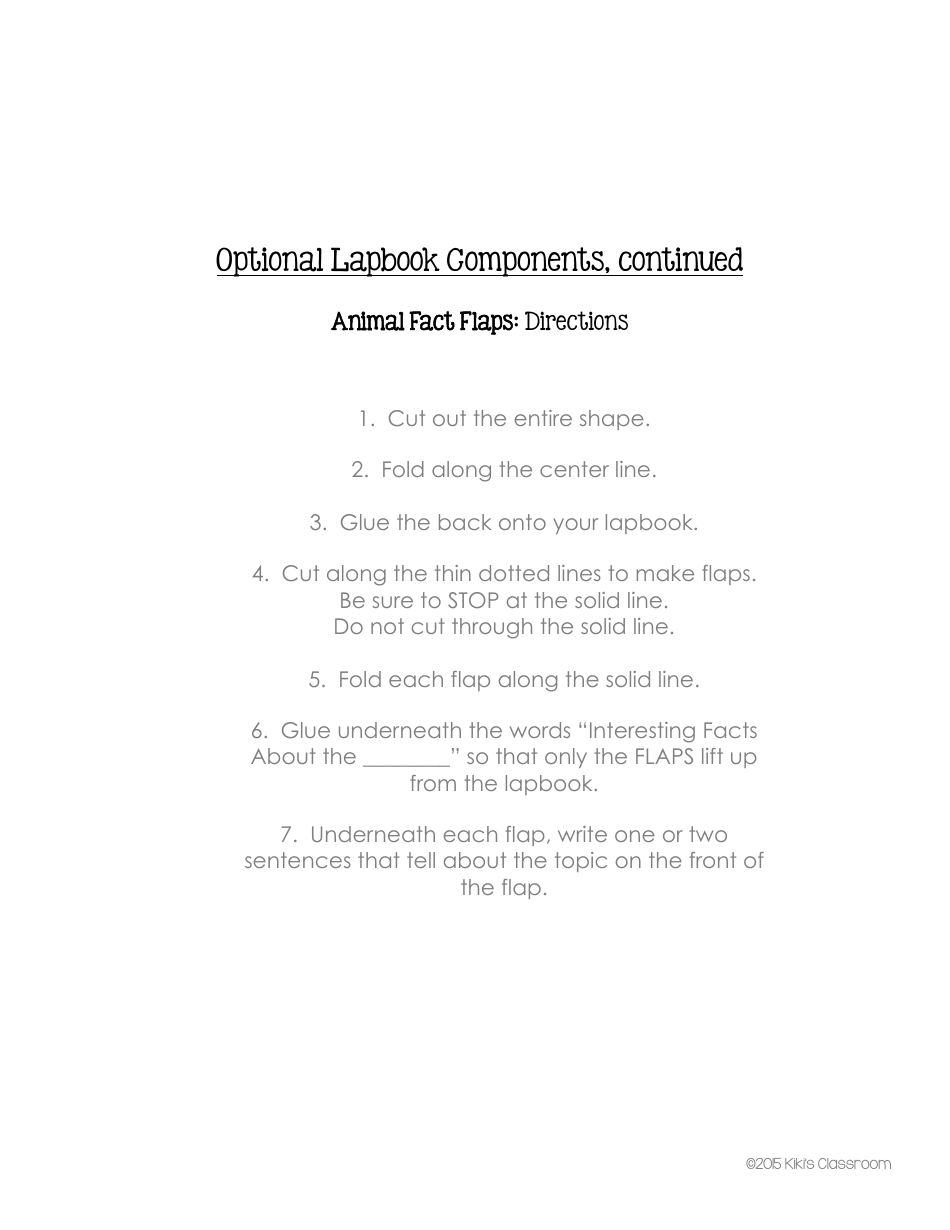 Animal Report Lapbook Templates - Kikis Classroom, Page 13