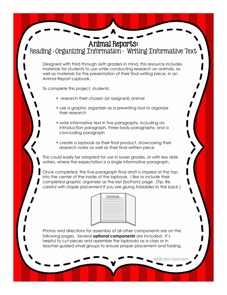 Animal Report Lapbook Templates - Kikis Classroom, Page 2