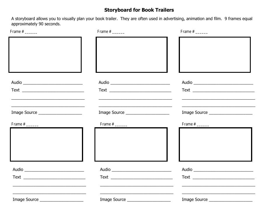 Book Trailer Planning Template - Black and White, Page 2