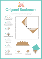 Document preview: Origami Hedgehog Bookmark Template