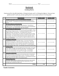 Document preview: Bookmark Grading Rubric