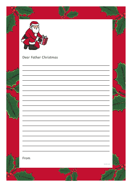 Father Christmas Letter Templates Download Pdf