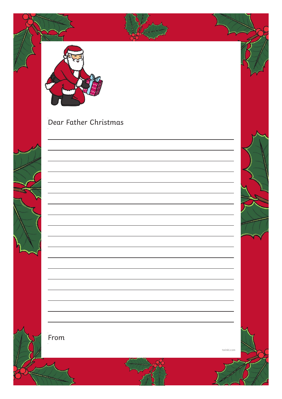 Father Christmas Letter Templates, Page 1