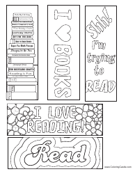 Document preview: Coloring Bookmark Templates