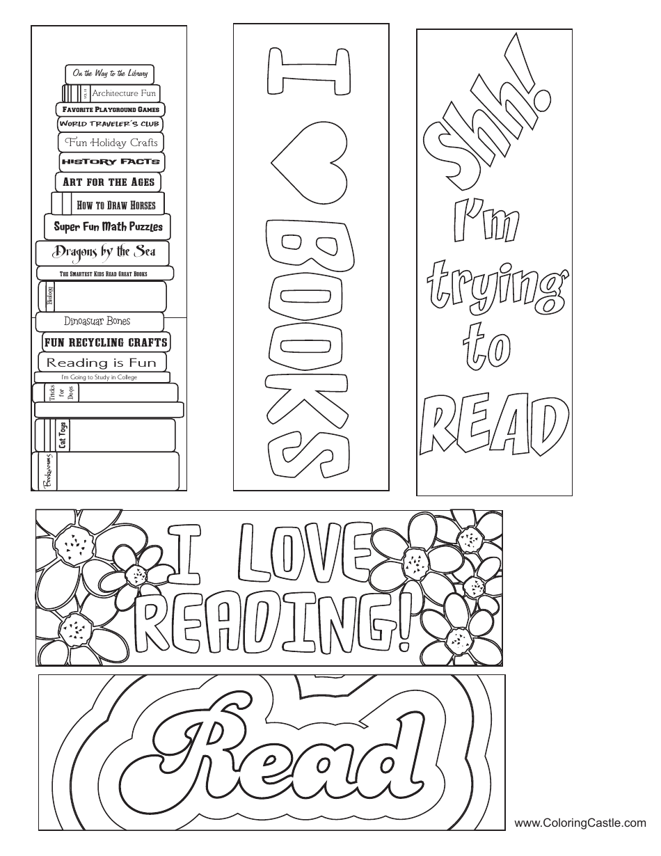 Vibrant coloring bookmark templates featuring unique designs