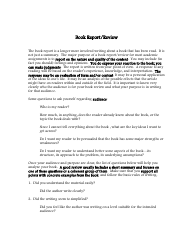 Document preview: Book Report/Review
