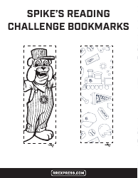 Document preview: Spike's Reading Challenge Bookmark Templates