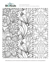 Document preview: Coloring Page Bookmark Templates - Flowers