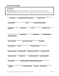 Language and Writing Assessment Form - Thompson Rivers University, Page 3