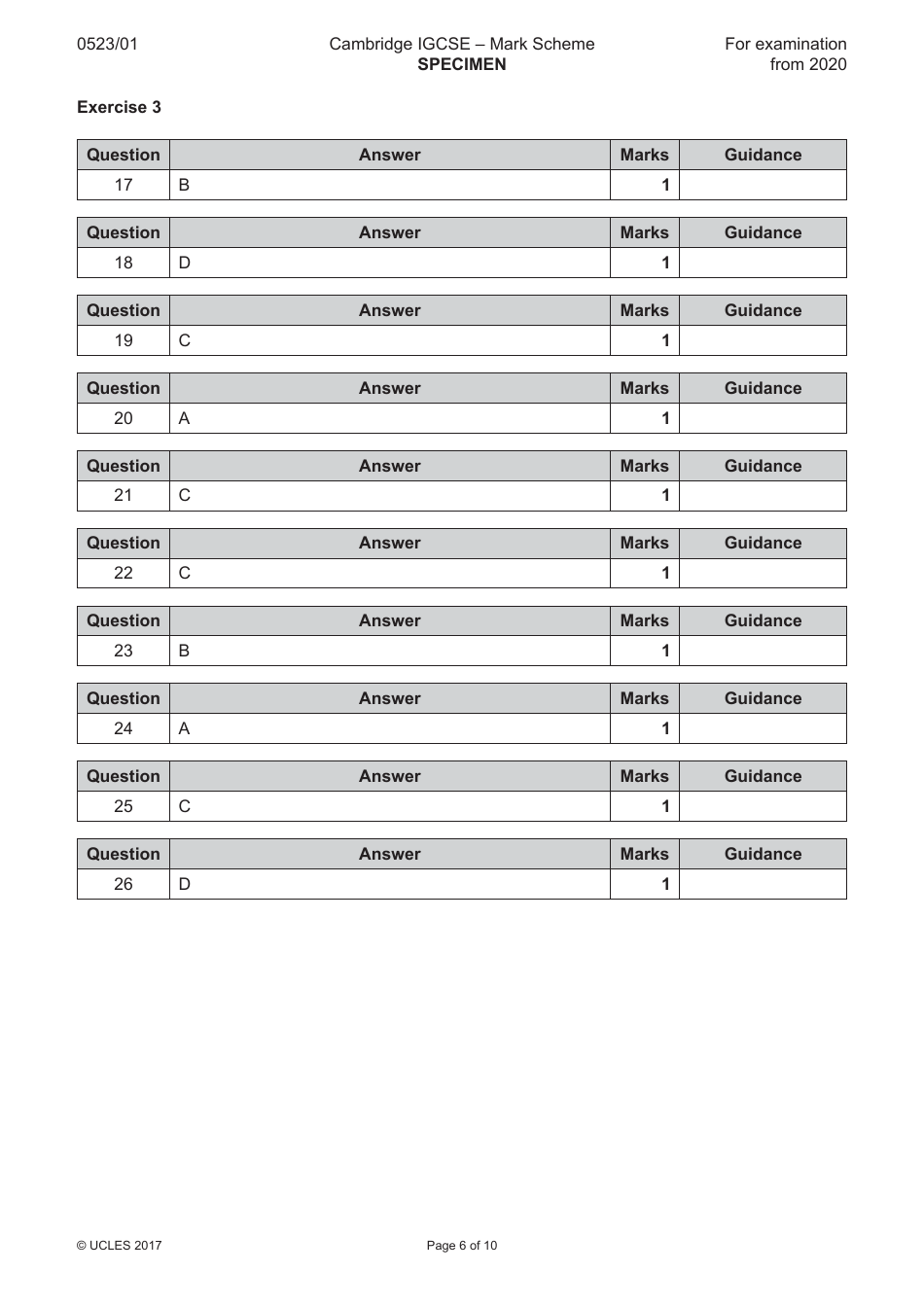 Cambridge Igcse Chinese as a Second Language Exam - Paper 1: Reading and Writing, Page 6