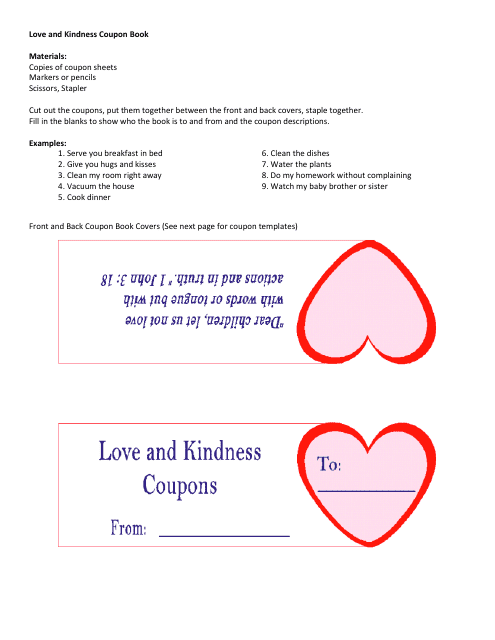 Love and kindness coupon templates - beautifully designed coupons to spread love and amplify kindness