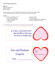 Love and Kindness Coupon Templates