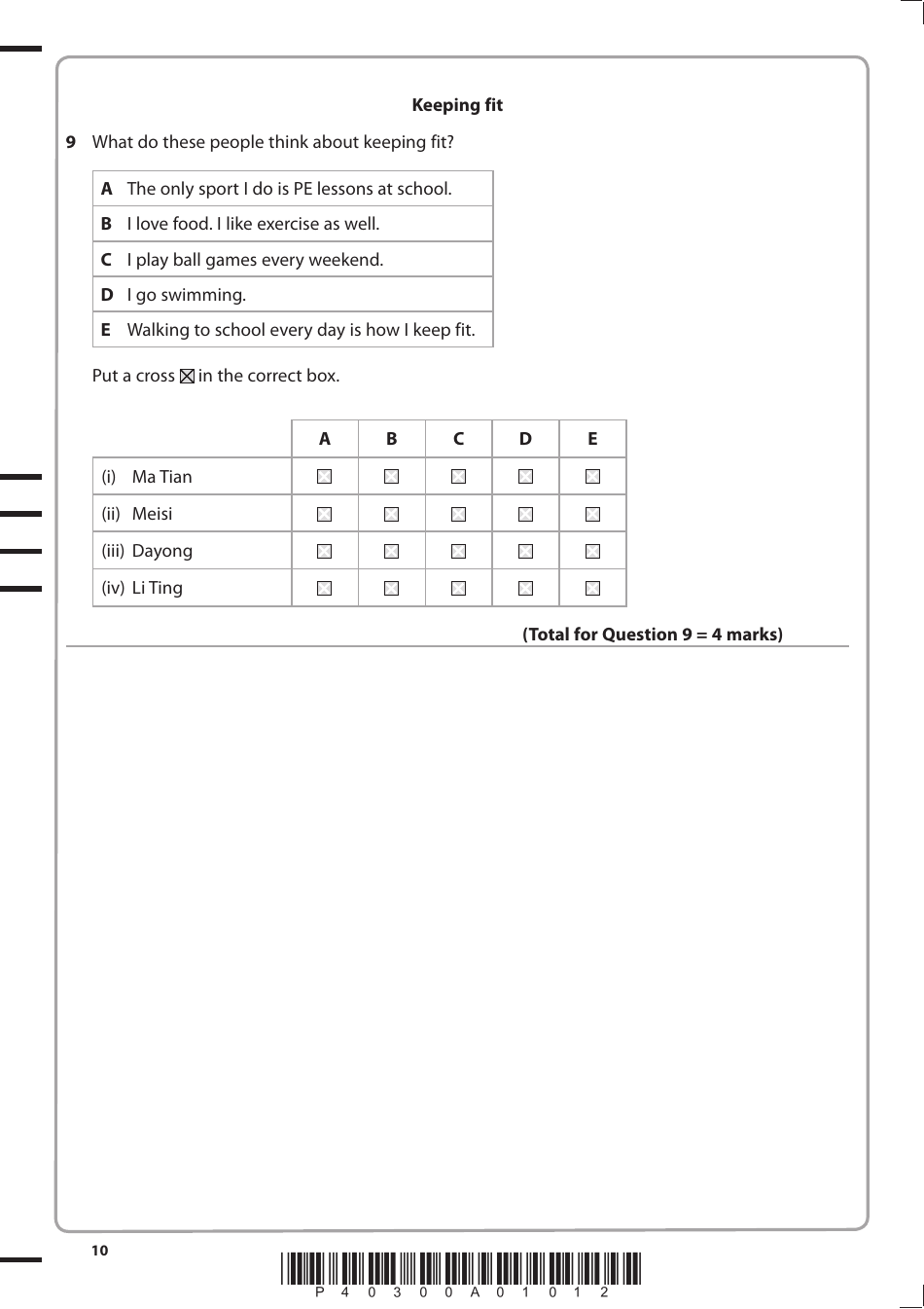 Edexcel Gcse Paper 1f: Listening and Understanding in Chinese - Pearson Education, Page 10