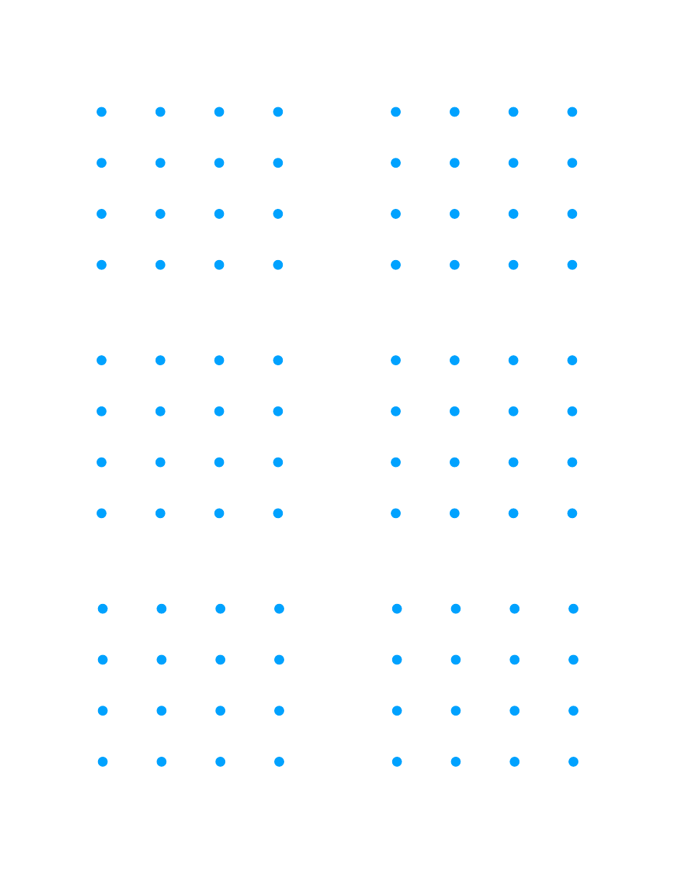 4x4 Blue Dot Grid Paper Template, Page 1