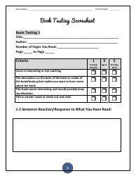 Document preview: Book Tasting Scoresheet Template