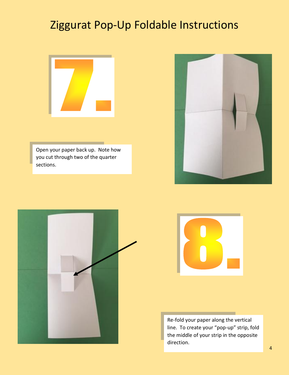 Ziggurat Pop-Up Foldable Instructions, Page 4