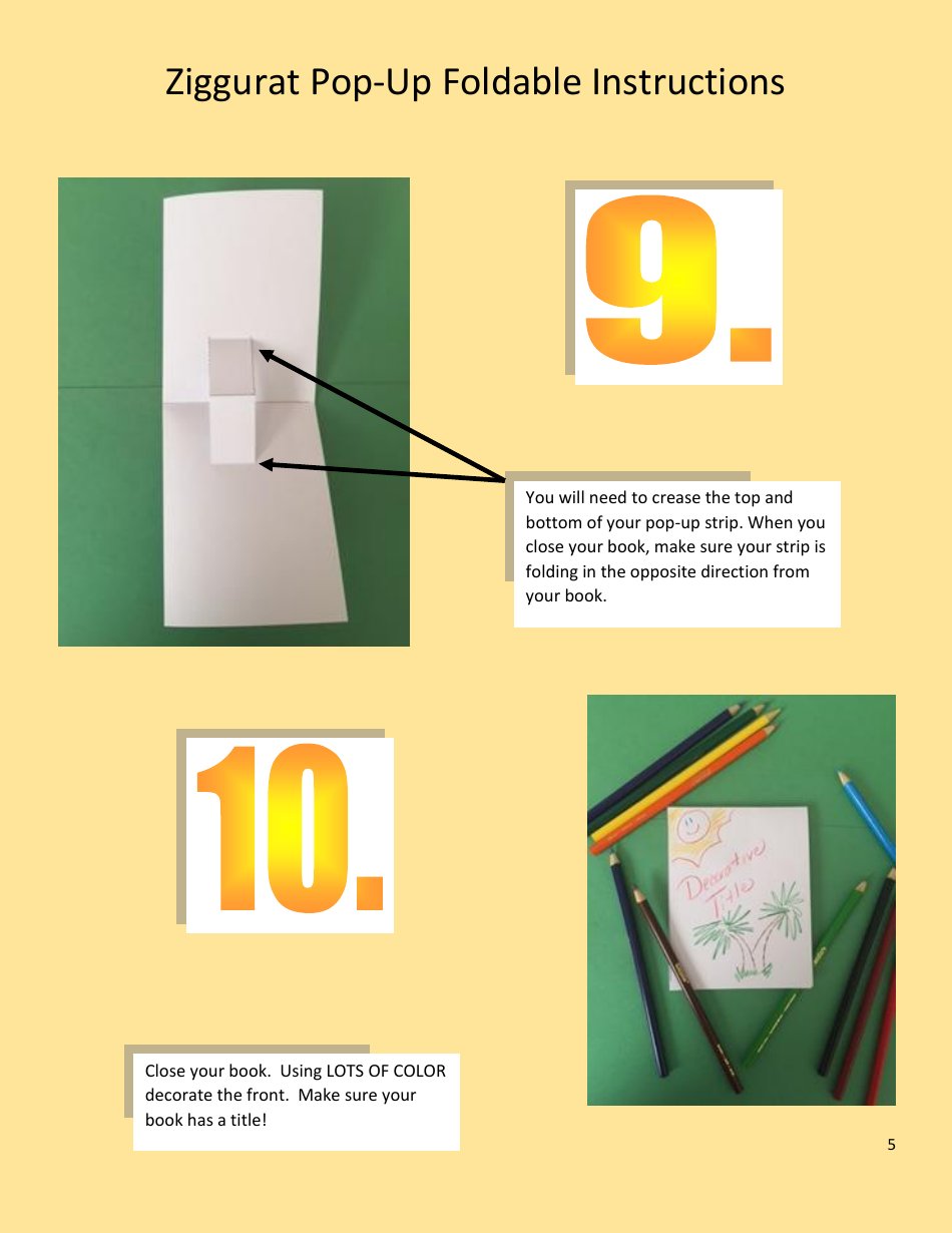 Ziggurat Pop-Up Foldable Instructions, Page 5