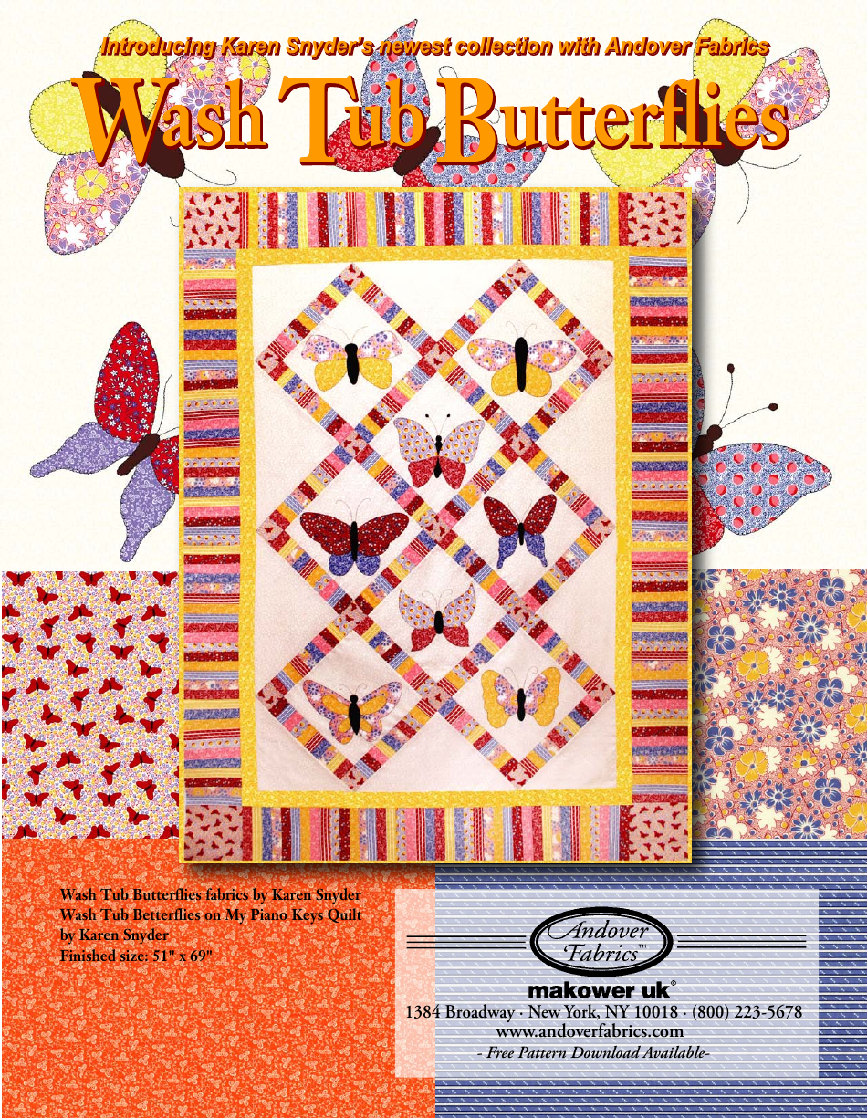 Wash Tub Butterflies Quilt Pattern Image Preview
